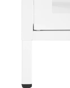 Credenza espositiva in vetro LED NEWPORT Metallo 115 cm Bianco