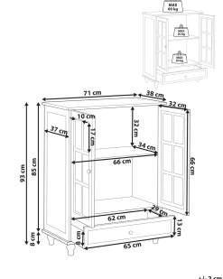 Credenza espositiva in vetro CARLET 71 cm Bianco