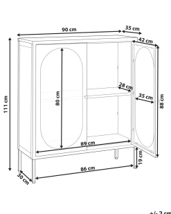 Credenza espositiva in vetro SARRE Metallo 90 cm Marrone dorato
