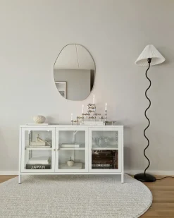 Credenza espositiva in vetro NEWPORT Metallo 115 cm Bianco