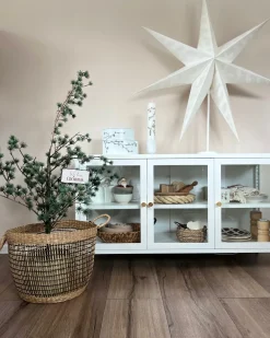 Credenza espositiva in vetro NEWPORT Metallo 115 cm Bianco