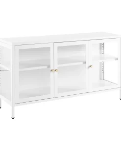 Credenza espositiva in vetro NEWPORT Metallo 115 cm Bianco