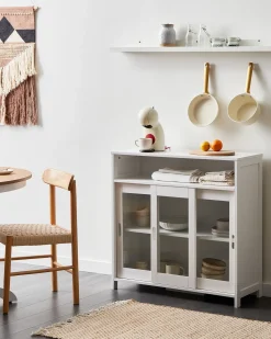 Credenza espositiva in vetro CRABTREE 86 cm Bianco