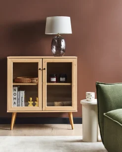 Credenza espositiva in vetro ALBANY 80 cm Marrone chiaro