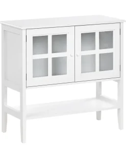Credenza espositiva in vetro con ripiano INLET 80 cm Bianco