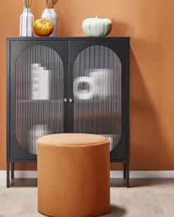 Credenza espositiva in vetro SARRE Metallo 90 cm Nero