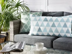 Cuscino da esterno TRIFOS Trama geometrica 40 x 70 cm Blu