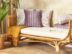Cuscino decorativo AGAPANTHUS Velluto 45 x 45 cm Rosa A strisce