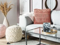 Cuscino decorativo AKKOY Cotone 45 x 45 cm Arancione Trama geometrica