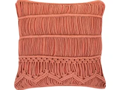 Cuscino decorativo AKKOY Cotone 45 x 45 cm Arancione Trama geometrica