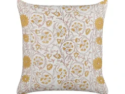 Cuscino decorativo AMARA Cotone 45 x 45 cm Giallo Trama floreale