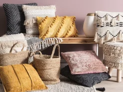 Cuscino decorativo AYROOR 30 x 50 cm Senape Trama geometrica