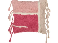 Cuscino decorativo BISTORTA Cotone 45 x 45 cm Rosa Trama geometrica