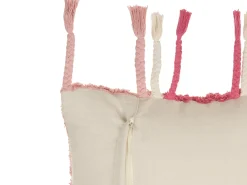 Cuscino decorativo BISTORTA Cotone 45 x 45 cm Rosa Trama geometrica