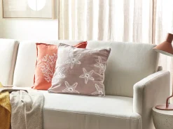 Cuscino decorativo CERAMIUM Velluto 45 x 45 cm Rosa pastello Trama floreale