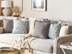 Cuscino decorativo CORDATA Cotone 45 x 45 cm Blu Trama orientale