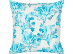 Cuscino decorativo ROCKWEED Cotone 45 x 45 cm Bianco Trama floreale