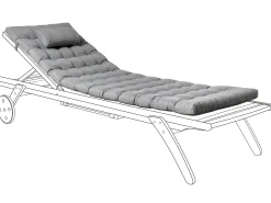 Cuscino per sdraio CESANA PREMIUM 192 x 56 cm Grigio melange
