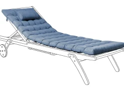 Cuscino per sdraio CESANA PREMIUM 192 x 56 cm Blu