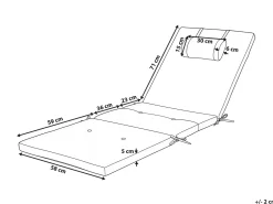 Cuscino per sdraio TOSCANA/JAVA/AMANTEA PREMIUM 189 x 58 cm Tortora