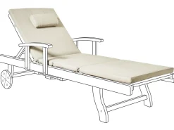 Cuscino per sdraio TOSCANA/JAVA/AMANTEA PREMIUM 189 x 58 cm Tortora