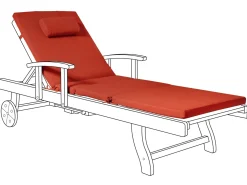 Cuscino per sdraio TOSCANA/JAVA/AMANTEA PREMIUM 189 x 58 cm Rosso