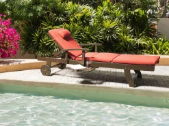 Cuscino per sdraio TOSCANA/JAVA/AMANTEA PREMIUM 189 x 58 cm Rosso