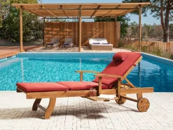 Cuscino per sdraio TOSCANA/JAVA/AMANTEA PREMIUM 189 x 58 cm Rosso