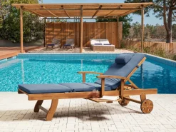 Cuscino per sdraio TOSCANA/JAVA/AMANTEA PREMIUM 189 x 58 cm Blu