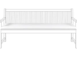 Cuscino per sedile a panca VIVARA 169 x 50 cm Bianco