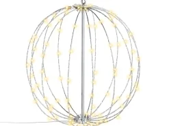 Decorazione da appendere all'aperto LED HOSFOS Palla di Natale 42 cm Argento