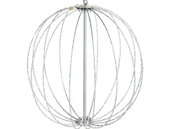 Decorazione da appendere all'aperto LED HOSFOS Palla di Natale 42 cm Argento
