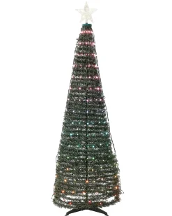 Decorazione natalizia a pavimento Smart LED con App SAARLOQ Albero di Natale 160 cm Verde