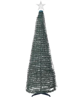 Decorazione natalizia a pavimento Smart LED con App SAARLOQ Albero di Natale 160 cm Verde