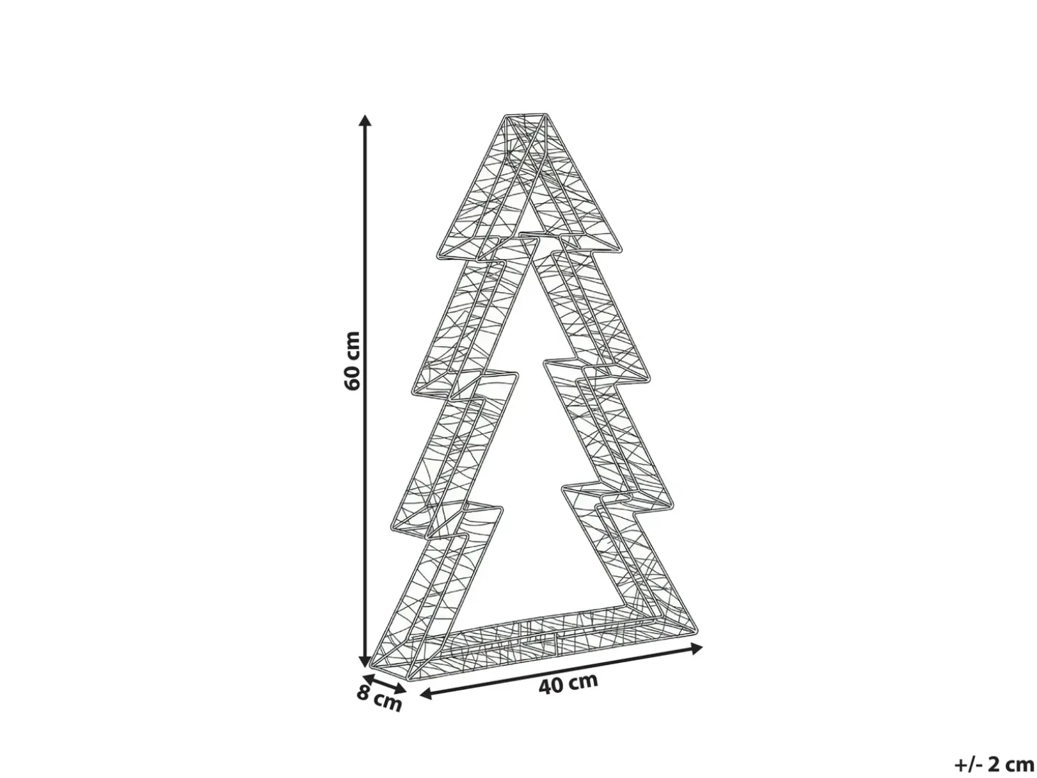 Decorazione per esterni LED AKERAN Albero di Natale 60 cm Argento