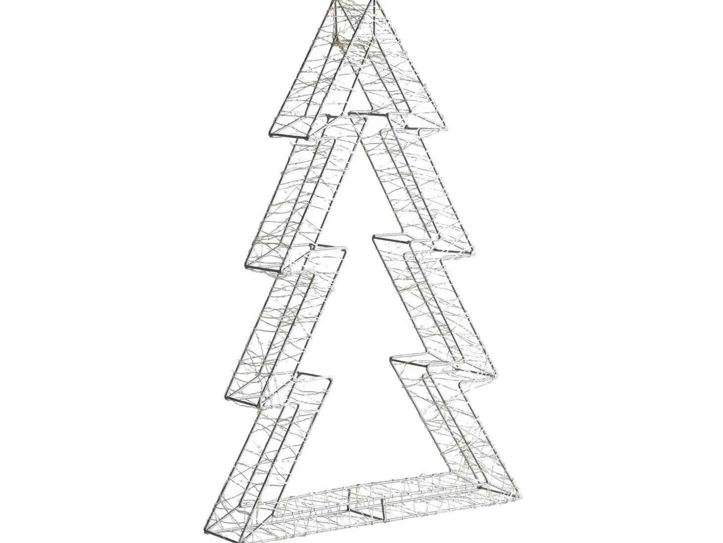 Decorazione per esterni LED AKERAN Albero di Natale 60 cm Argento