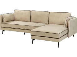 Divano angolare 3 posti ALTAN Velluto Beige Lato Sinistro