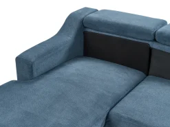 Divano angolare 4 posti GLOSLI Tessuto Blu marino Lato Sinistro