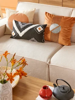 Divano letto angolare 3 posti ROMEDAL Tessuto Beige Lato Sinistro