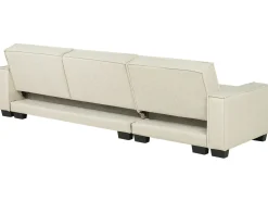 Divano letto angolare 3 posti ROMEDAL Tessuto Beige Lato Sinistro