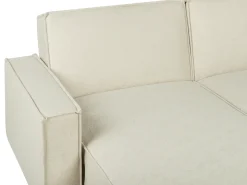 Divano letto angolare 3 posti ROMEDAL Tessuto Beige Lato destro