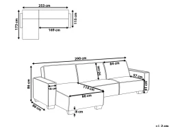 Divano letto angolare 3 posti ROMEDAL Tessuto Beige Lato destro