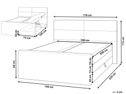 Divano letto con contenitore Tessuto ARISTOCRAT 160 x 200 cm Tortora