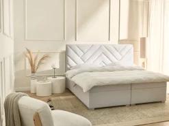 Divano letto con contenitore Tessuto ESQUIRE 180 x 200 cm Bianco sporco
