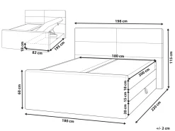 Divano letto con contenitore Tessuto ARISTOCRAT 180 x 200 cm Tortora