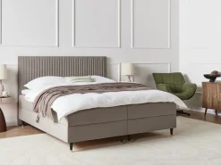 Divano letto con contenitore Velluto DAME 180 x 200 cm Tortora