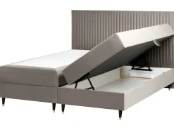 Divano letto con contenitore Velluto DAME 180 x 200 cm Tortora