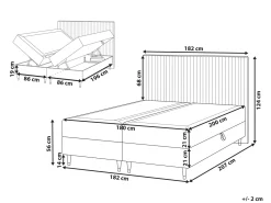 Divano letto con contenitore Velluto DAME 180 x 200 cm Tortora