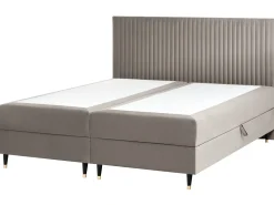 Divano letto con contenitore Velluto DAME 180 x 200 cm Tortora