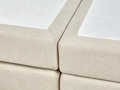 Divano letto con contenitore Tessuto MINISTER 180 x 200 cm Beige chiaro